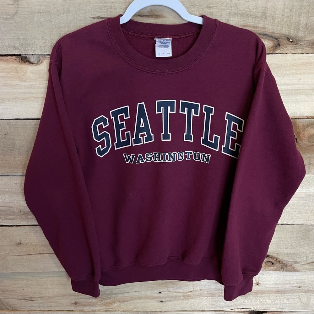 Seattle Crewneck Sweater, Scoop Neck Sweatshirt